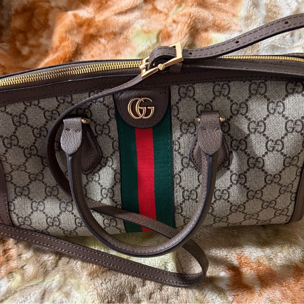 Gucci Beige and Brown Shoulder Bag